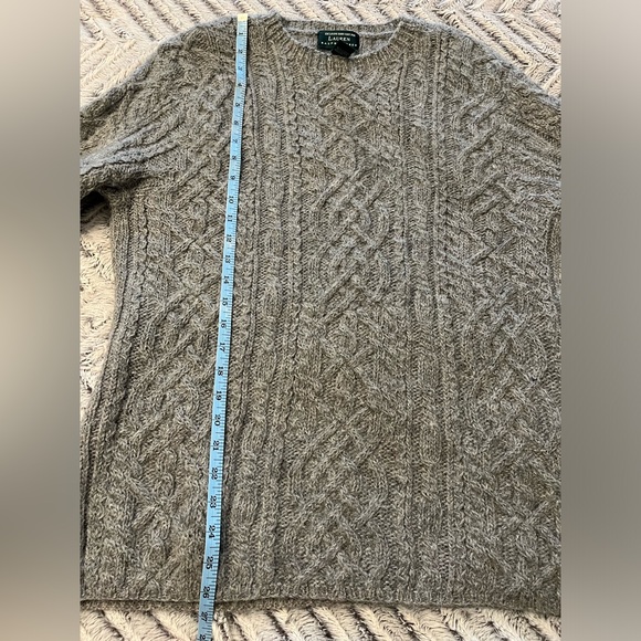 🧶Ralph Lauren Aran-Knit Alpaca/Wool-Blend Hand Knit Crewneck Sweater - Picture 9 of 10